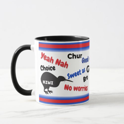 New Zealand Kiwi Sayings Slang Words Mug