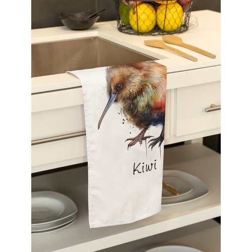 New Zealand Kiwi watercolor customizable  Kitchen Towel