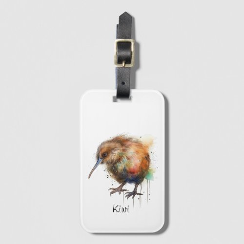 New Zealand Kiwi watercolor customizable  Luggage Tag