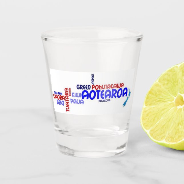 New Zealand Kiwiana Inspired Shotglass Shot Glass (Front)