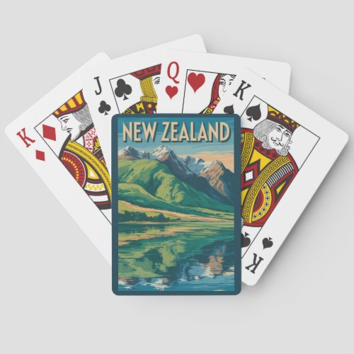 New Zealand Landscape Illustration Travel Art Poker Cards