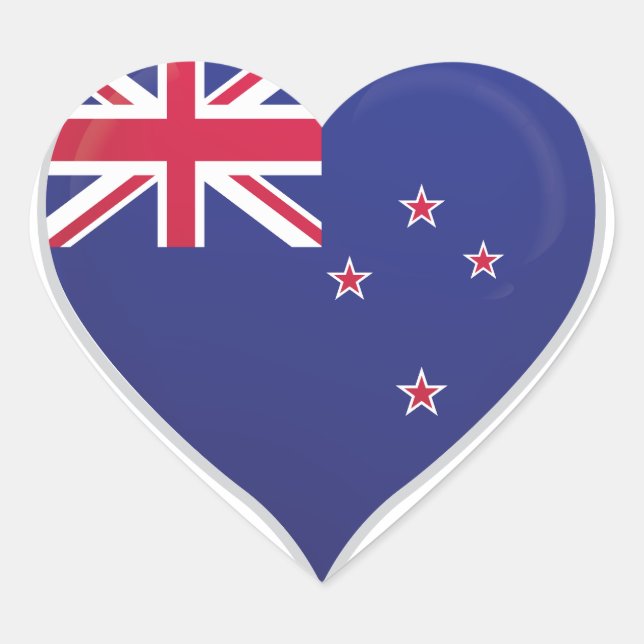 New Zealand love flag pride heart sticker (Front)