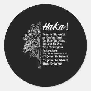 New Zealand Maori Haka - Ka Mate Rugby Tee Classic Round Sticker
