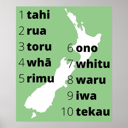 New Zealand Māori Numbers to 10 Chart 1_10