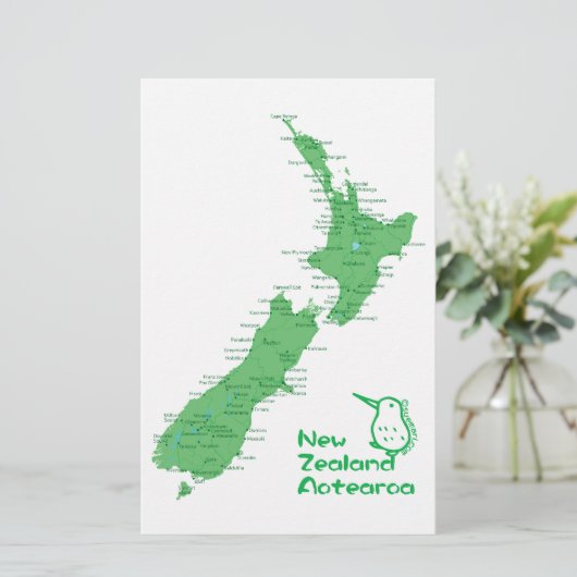 New Zealand Map (Standing Front)