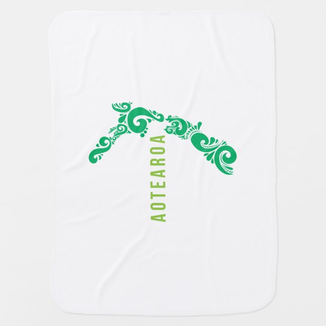 New Zealand Map Aotearoa New Zealander Gift Idea Baby Blanket (Front)