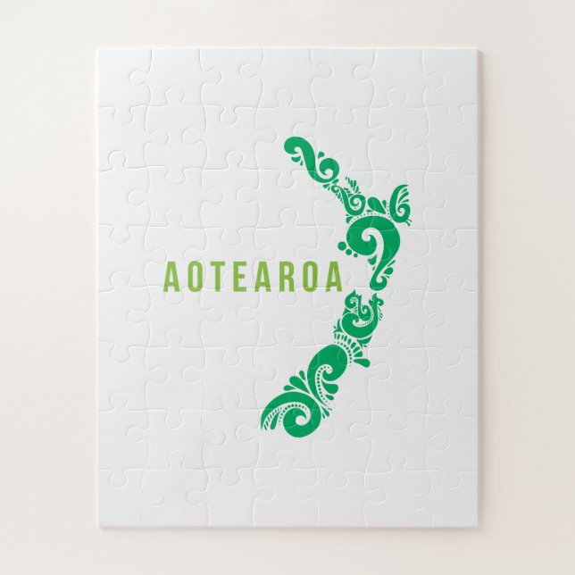 New Zealand Map Aotearoa New Zealander Gift Idea Jigsaw Puzzle (Vertical)