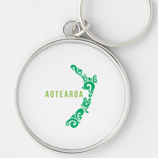 New Zealand Map Aotearoa New Zealander Gift Idea Keychain (Front)
