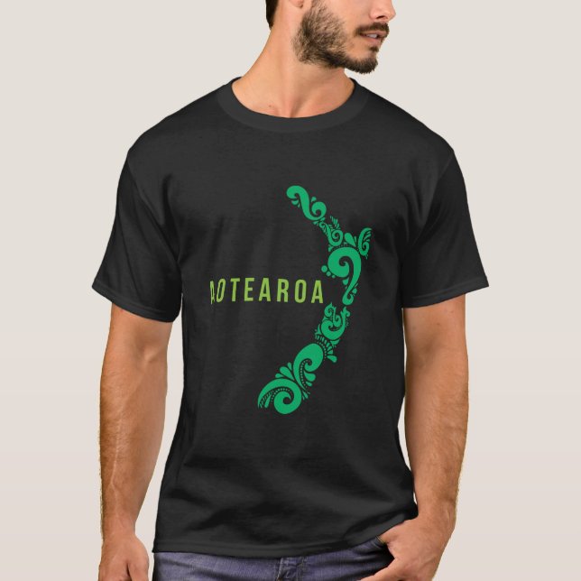 New Zealand Map Aotearoa New Zealander Gift Idea T-Shirt (Front)