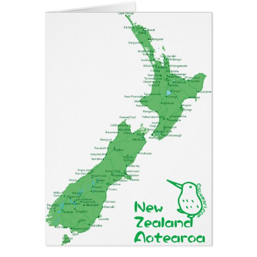 New Zealand Map Cards (Front)