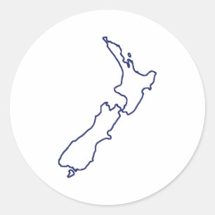New Zealand Map Classic Round Sticker