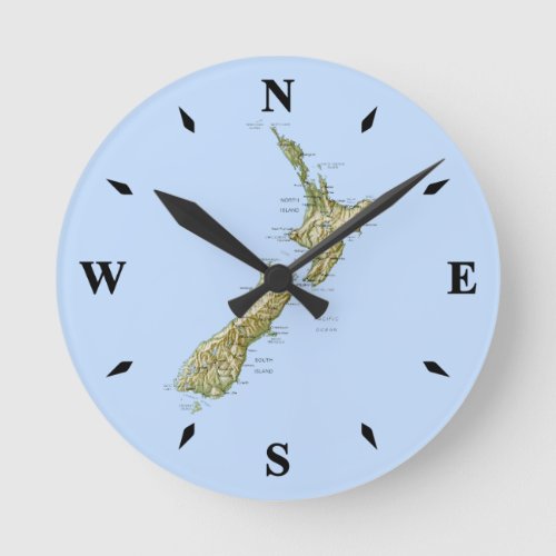 New Zealand Map Clock