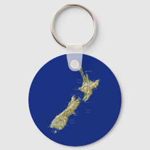 New Zealand Map Keychain
