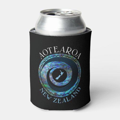 NEW ZEALAND MAP KORU PAUA CAN COOLER