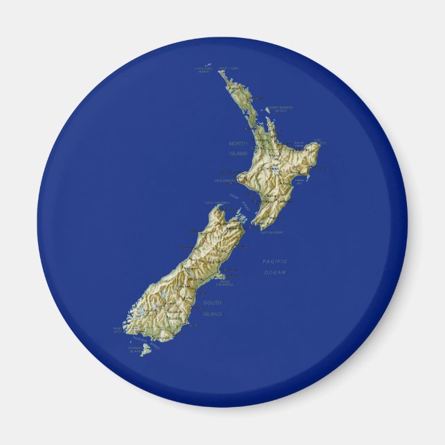 New Zealand Map Magnet (Front)