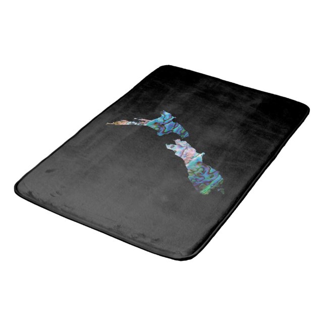 NEW ZEALAND MAP PAUA BATH MAT (Angled)