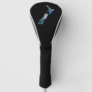 NEW ZEALAND MAP PAUA GOLF HEAD COVER