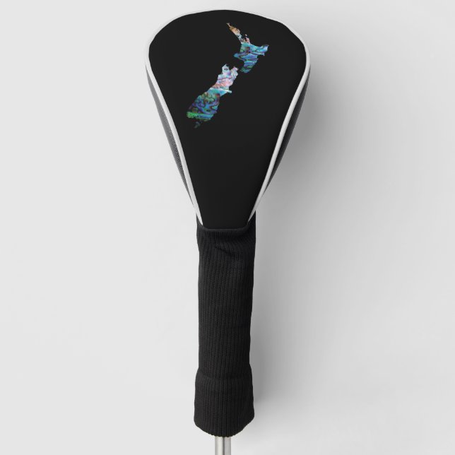 NEW ZEALAND MAP PAUA GOLF HEAD COVER (Front)