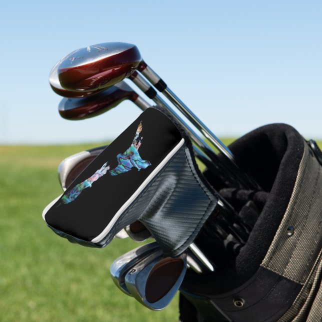 NEW ZEALAND MAP PAUA GOLF HEAD COVER (In Situ)