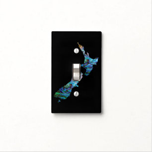 NEW ZEALAND MAP PAUA LIGHT SWITCH COVER