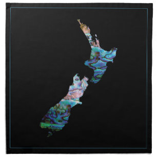 NEW ZEALAND MAP PAUA NAPKIN