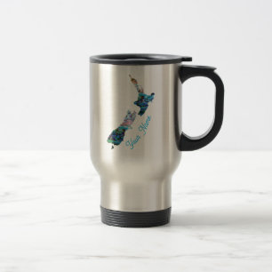 NEW ZEALAND MAP PAUA TRAVEL MUG