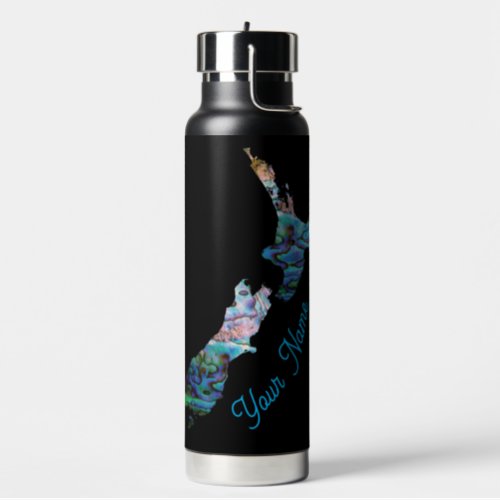 NEW ZEALAND MAP PAUA WATER BOTTLE