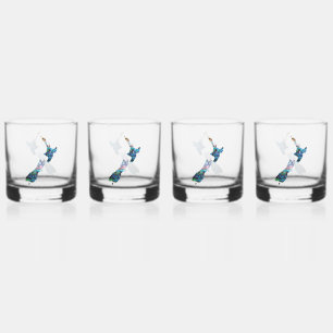 NEW ZEALAND MAP PAUA WHISKEY GLASS