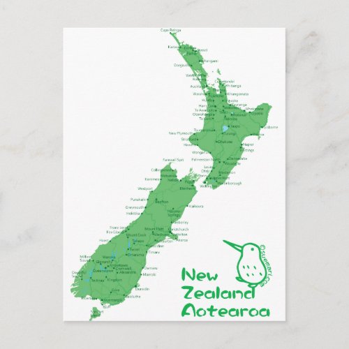 New Zealand Map Postcard