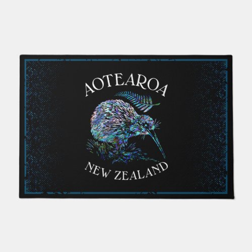 NEW ZEALAND MAP RINGS PAUA DOORMAT