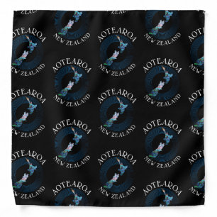 NEW ZEALAND MAP SIMPLE PAUA BANDANA