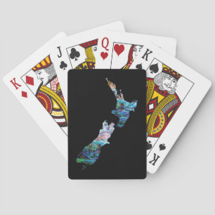 NEW ZEALAND MAP SIMPLE PAUA POKER CARDS