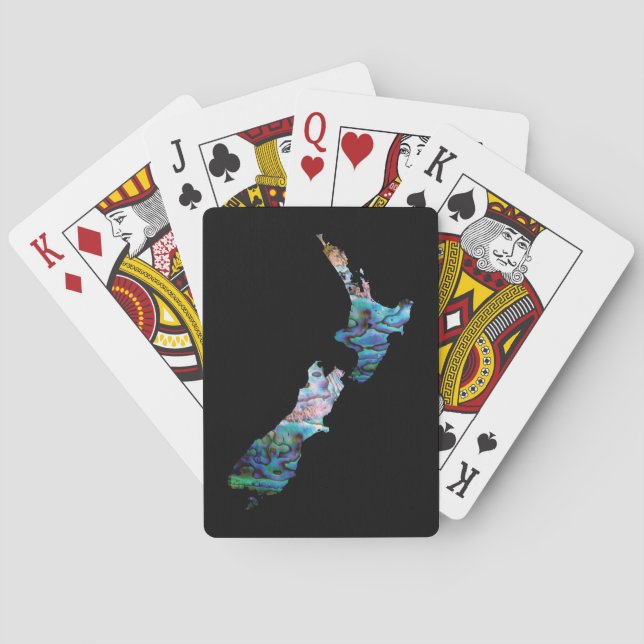 NEW ZEALAND MAP SIMPLE PAUA POKER CARDS (Back)