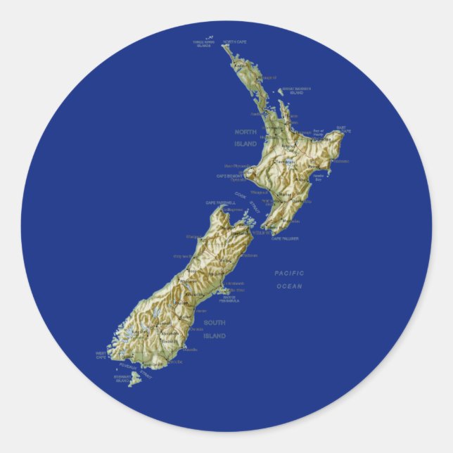 New Zealand Map Sticker (Front)