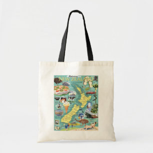 New Zealand Map Tote Bag