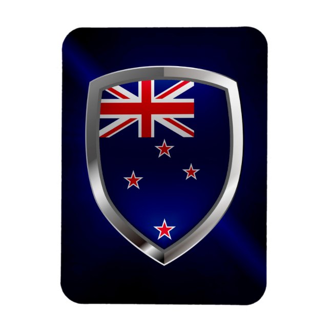 New Zealand Metallic Emblem Magnet (Vertical)