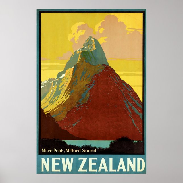 New Zealand ~ Miter Peak Canvas. Poster (Front)