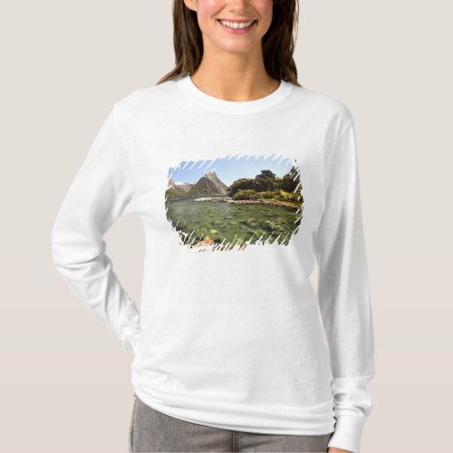 New Zealand Mitre Peak  Bowen River entering T_Shirt