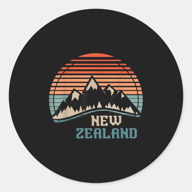 New Zealand Mountain Hiking Gift New Zealand  Classic Round Sticker (Front)