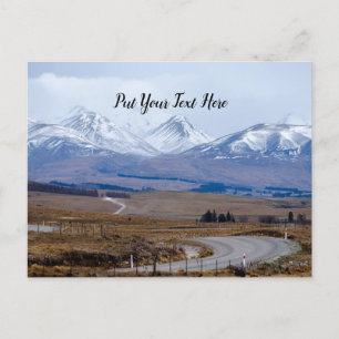 New Zealand Mountain Road Trip South Island NZ Postcard