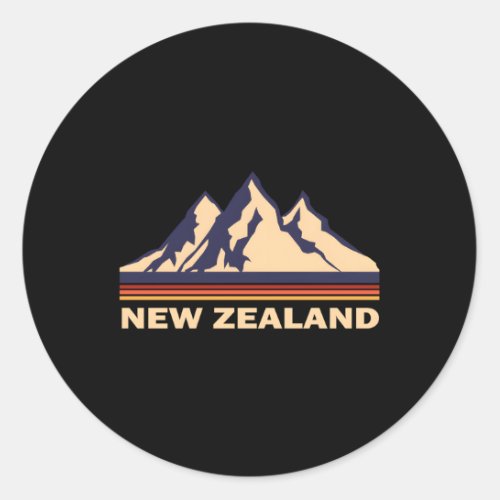New Zealand Mountains Classic Round Sticker