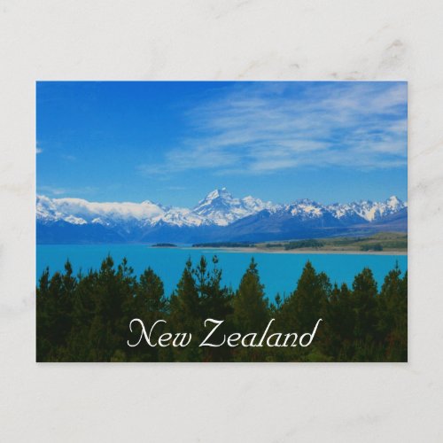 new zealand mountains postcard