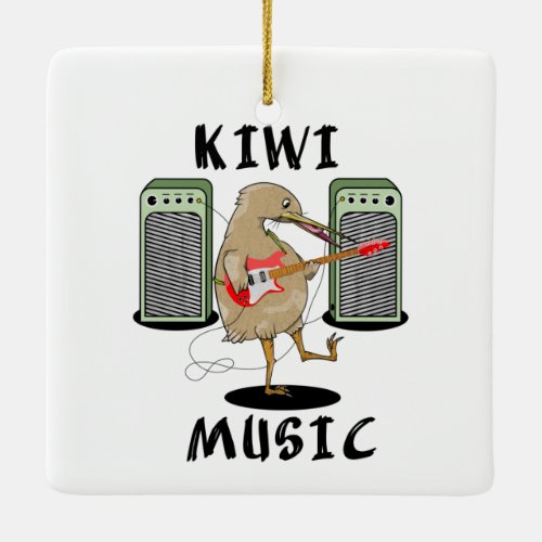 New Zealand Music Kiwi playing guitar Ceramic Ornament