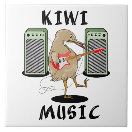 New Zealand Music Kiwi playing guitar Ceramic Tile