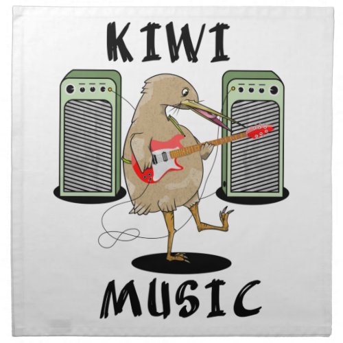 New Zealand Music Kiwi playing guitar Cloth Napkin