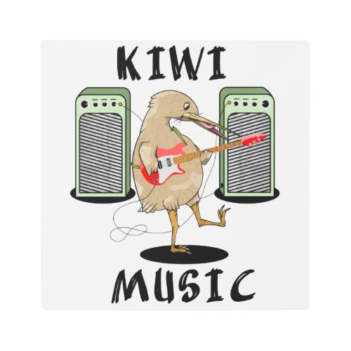 New Zealand Music Kiwi playing guitar Metal Print