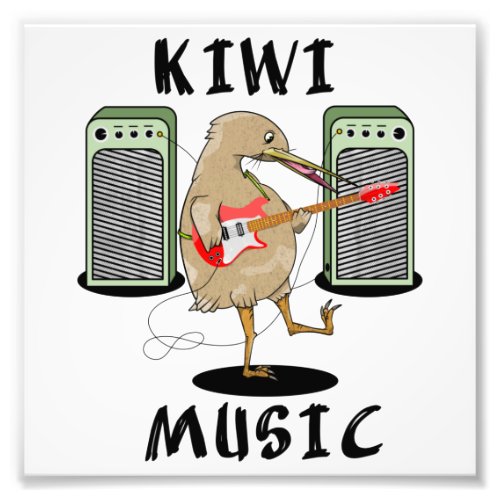 New Zealand Music Kiwi playing guitar Photo Print