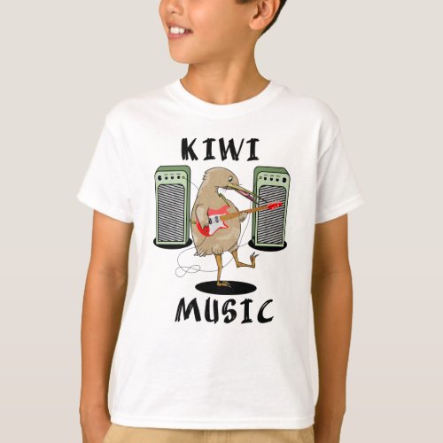 New Zealand Music Kiwi playing guitar T_Shirt