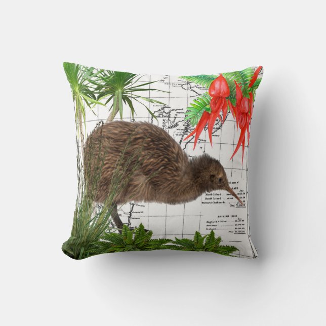 New Zealand Native Kiwi Pillow (Front)