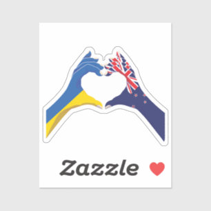 New Zealand New Zealander Ukraine Ukrainian Love Sticker